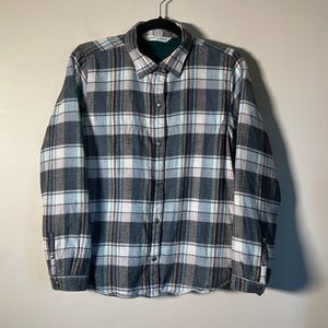 Woolrich flannel jacket shacket Plaid Flannel fleece Long Sleeve women’s Sz M
